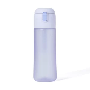 One-Touch Hydration Buddy – 650ml Clear Exercise Water Bottle with Carry Strap (Purple)