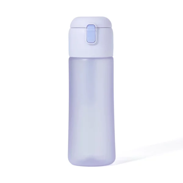 One-Touch Hydration Buddy – 650ml Clear Exercise Water Bottle with Carry Strap (Purple)