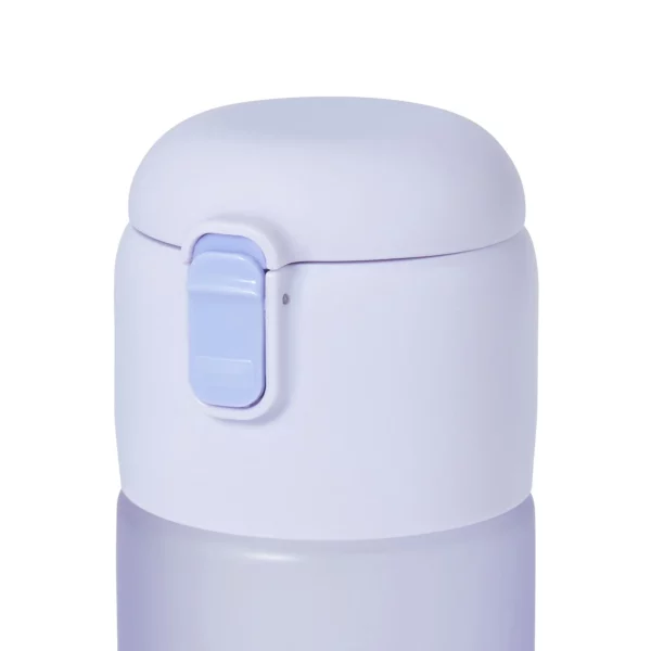 One-Touch Hydration Buddy – 650ml Clear Exercise Water Bottle with Carry Strap (Purple) - Image 7