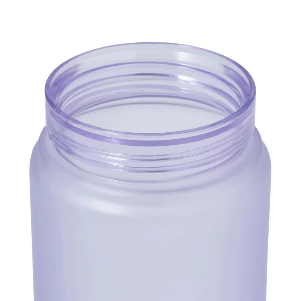 One-Touch Hydration Buddy – 650ml Clear Exercise Water Bottle with Carry Strap (Purple) - Image 4
